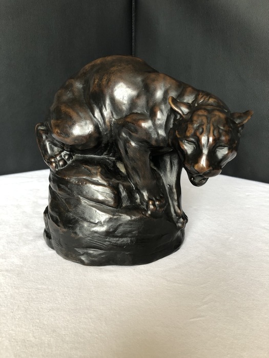 Joseph L Boulton bronze cougar sculpture