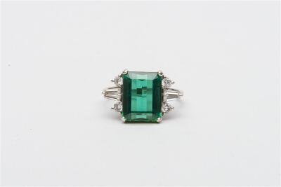 additional images for 18K White Gold, Tourmaline/Diamond Ring