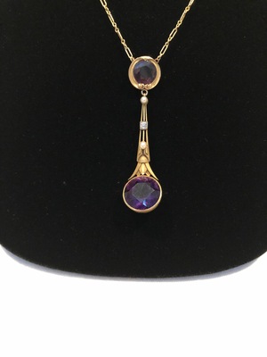 additional images for Art Nouveau 14K Gold And Amethyst Lavaliere